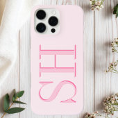 Minimalistisch Modern Roze Initiaal Monogram Case-Mate iPhone Case