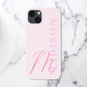 Minimalistisch Modern Roze Initiaal Monogram Case-Mate iPhone Case