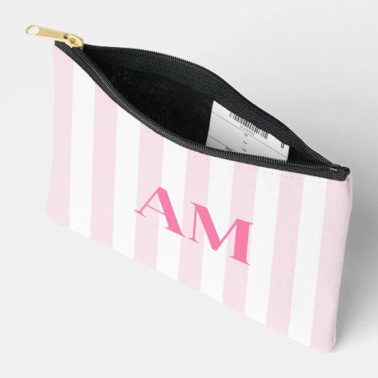 Minimalistisch Modern Roze Initiaal Monogram Etui (Open)