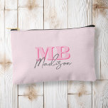 Minimalistisch Modern Roze Initiaal Monogram Etui<br><div class="desc">Creëer uw eigen gepersonaliseerde cosmetische tas met moderne minimalistische initialen en script kalligrafie monogram naam.</div>