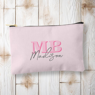 Minimalistisch Modern Roze Initiaal Monogram Etui