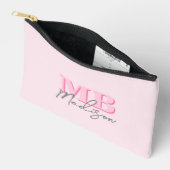 Minimalistisch Modern Roze Initiaal Monogram Etui (Open)