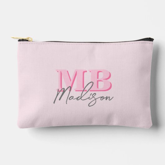 Minimalistisch Modern Roze Initiaal Monogram Etui (Voorkant)