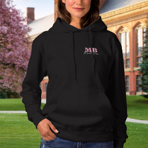 Minimalistisch Modern Roze Initiaal Monogram Hoodie