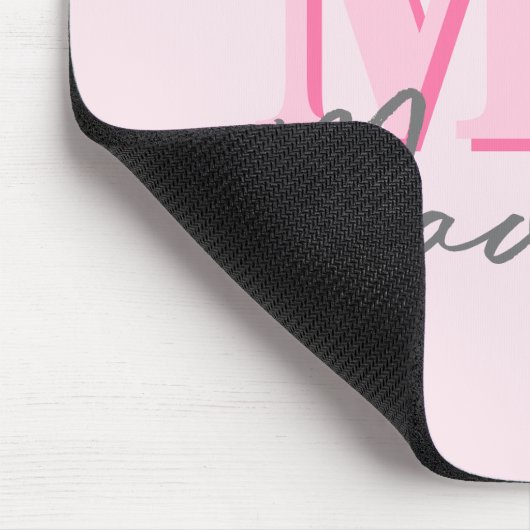 Minimalistisch Modern Roze Initiaal Monogram Muismat (Hoek)