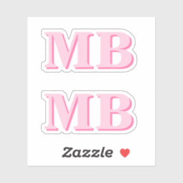 Minimalistisch Modern Roze Initiaal Monogram Sticker