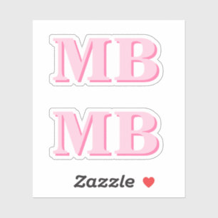 Minimalistisch Modern Roze Initiaal Monogram Sticker