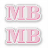 Minimalistisch Modern Roze Initiaal Monogram Sticker (Voorkant)