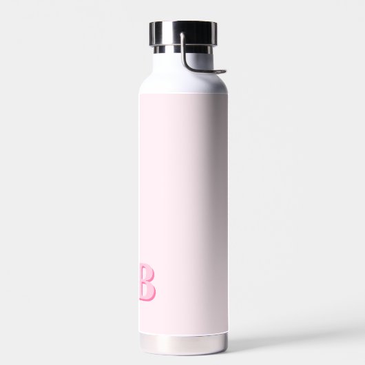 Minimalistisch Modern Roze Initiaal Monogram Waterfles (Links)