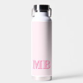 Minimalistisch Modern Roze Initiaal Monogram Waterfles (Voorkant)