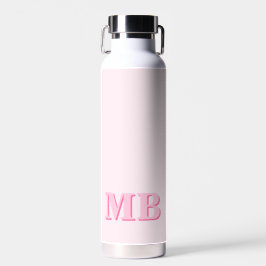 Minimalistisch Modern Roze Initiaal Monogram Waterfles