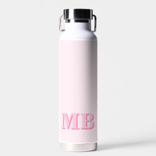 Minimalistisch Modern Roze Initiaal Monogram Waterfles