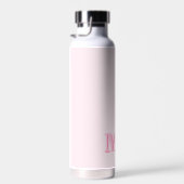 Minimalistisch Modern Roze Initiaal Monogram Waterfles (Rechts)