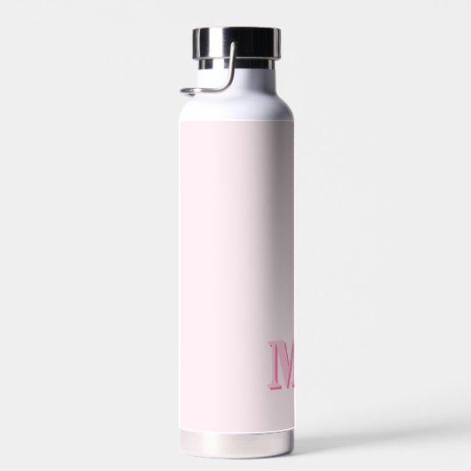 Minimalistisch Modern Roze Initiaal Monogram Waterfles (Rechts)
