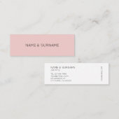 Minimalistisch modern Roze mini-Visitekaartje Mini Visitekaartje (Voorkant / Achterkant)