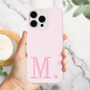 Minimalistisch Modern Roze Monogram Initiaal iPhone 16 Pro Max Hoesje