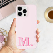 Minimalistisch Modern Roze Monogram Initiaal Case-Mate iPhone Case