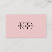 Minimalistisch Modern Roze Monogram Professional Visitekaartje (Voorkant)