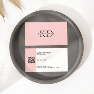 Minimalistisch Modern Roze Monogram Professional Visitekaartje