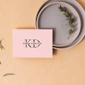 Minimalistisch Modern Roze Monogram Professional Visitekaartje