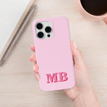 Minimalistisch modern roze rood Initiaal monogram Case-Mate iPhone Case<br><div class="desc">Roze Rood Minimalistisch Modern Initiaal Monogram Telefoon Case. Creëer uw eigen gepersonaliseerde iPhone Case met aangepaste initiaal naam.</div>
