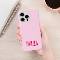 Minimalistisch modern roze rood Initiaal monogram