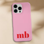Minimalistisch modern roze rood Initiaal monogram iPhone 16 Pro Max Hoesje<br><div class="desc">Minimalistisch Modern Initiaal Monogram Telefoonhoesje. Creëer uw eigen gepersonaliseerde iPhone Case met aangepaste initiaal naam.</div>