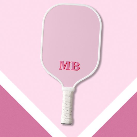 Minimalistisch modern roze rood Initiaal monogram Pickleball Paddle