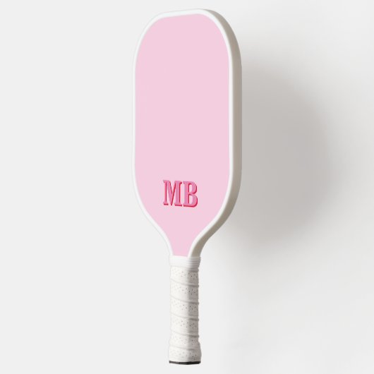 Minimalistisch modern roze rood Initiaal monogram Pickleball Paddle (Links)