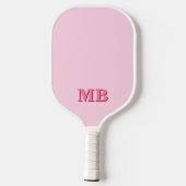 Minimalistisch modern roze rood Initiaal monogram Pickleball Paddle (Achterkant)