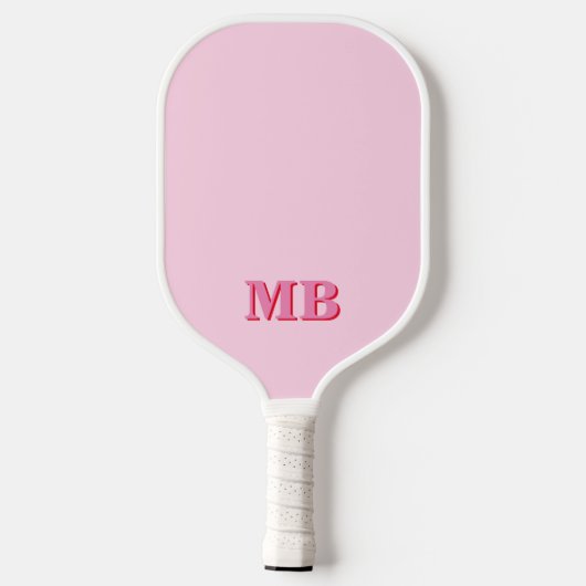 Minimalistisch modern roze rood Initiaal monogram Pickleball Paddle (Achterkant)