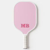 Minimalistisch modern roze rood Initiaal monogram Pickleball Paddle (Voorkant)