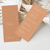 Minimalistisch Modern Rust Boho Arch Wedding Menu