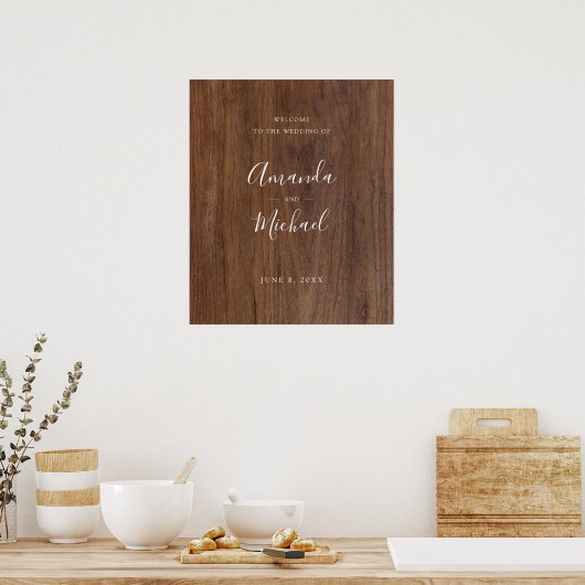 Minimalistisch modern Rustic Wood Kijk Weddenschap Poster (Keuken)