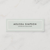 Minimalistisch Modern Sage Green Mini Visitekaartje (Voorkant)