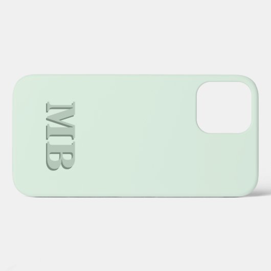 Minimalistisch Modern Sage Groen Initiaal Monogram Case-Mate iPhone Case (Achterkant (horizontaal))
