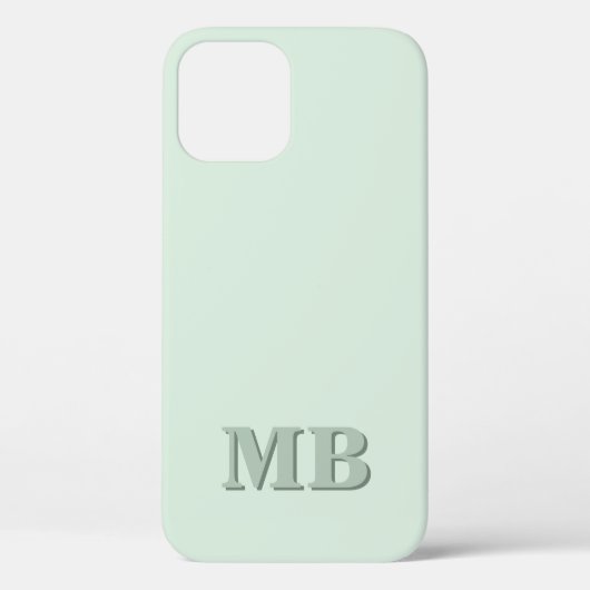 Minimalistisch Modern Sage Groen Initiaal Monogram Case-Mate iPhone Case (Achterkant)
