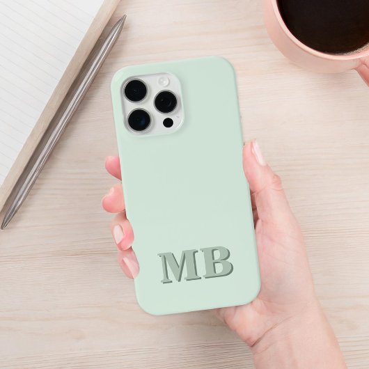Minimalistisch Modern Sage Groen Initiaal Monogram Case-Mate iPhone Case