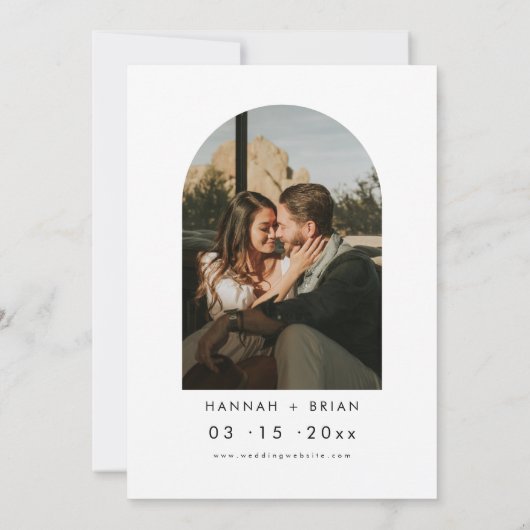 Minimalistisch Modern Save the Date Kaart (Achterkant)