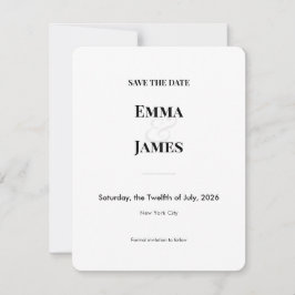 Minimalistisch modern Save the Date Kaart | QR-cod