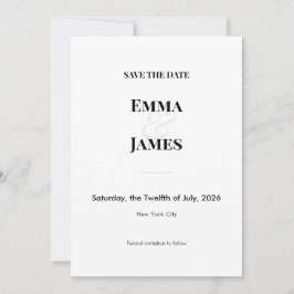 Minimalistisch modern Save the Date Kaart | QR-cod