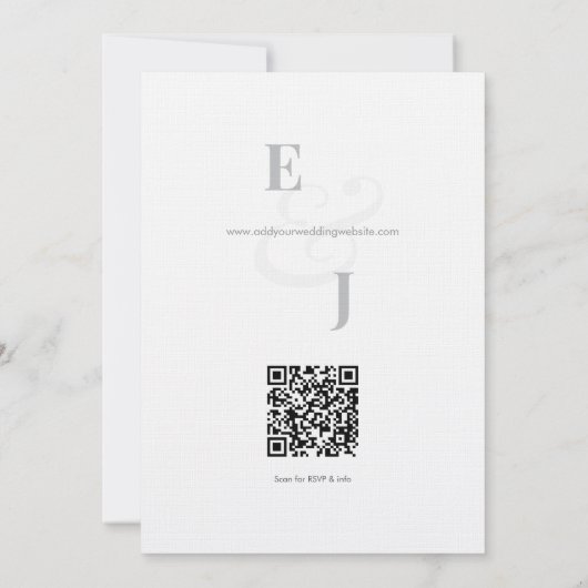 Minimalistisch modern Save the Date Kaart | QR-cod (Achterkant)