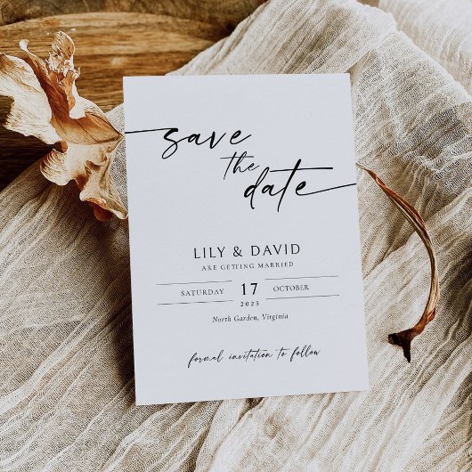 Minimalistisch Modern Save the Date Kaart Sjabloon