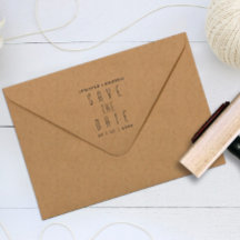 Minimalistisch Modern Save The Date Rubber Stamp