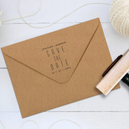 Minimalistisch Modern Save The Date Rubber Stamp Zelfinktende Stempel