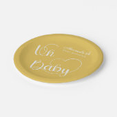 Minimalistisch modern Schattige mosterdgeel baby s Papieren Bordje (Gekanteld)