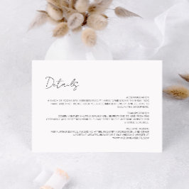 Minimalistisch Modern Schrift Eenvoudig Schoon Wit Informatiekaartje