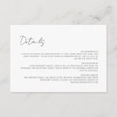 Minimalistisch Modern Schrift Eenvoudig Schoon Wit Informatiekaartje (Voorkant)