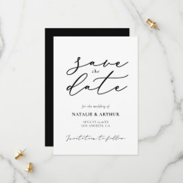 Minimalistisch modern schrift Huwelijk Save The Date