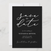 Minimalistisch modern schrift Huwelijk Save The Date (Voorkant)